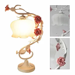 Настільна лампа Rose ручна робота висота 50 см з LED лампою 5 Вт Рожева synthetic.ua - Фото 1