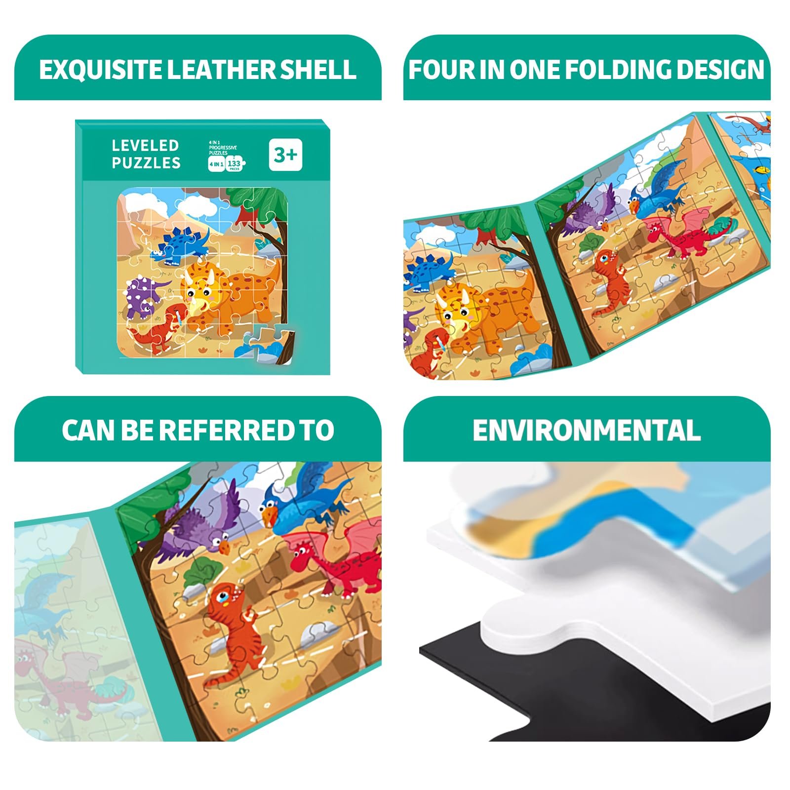 Магнитный пазл Jisrcha 4-in-1 Animal для путешествий 73 детали (A) от 3-5 лет, фото №3