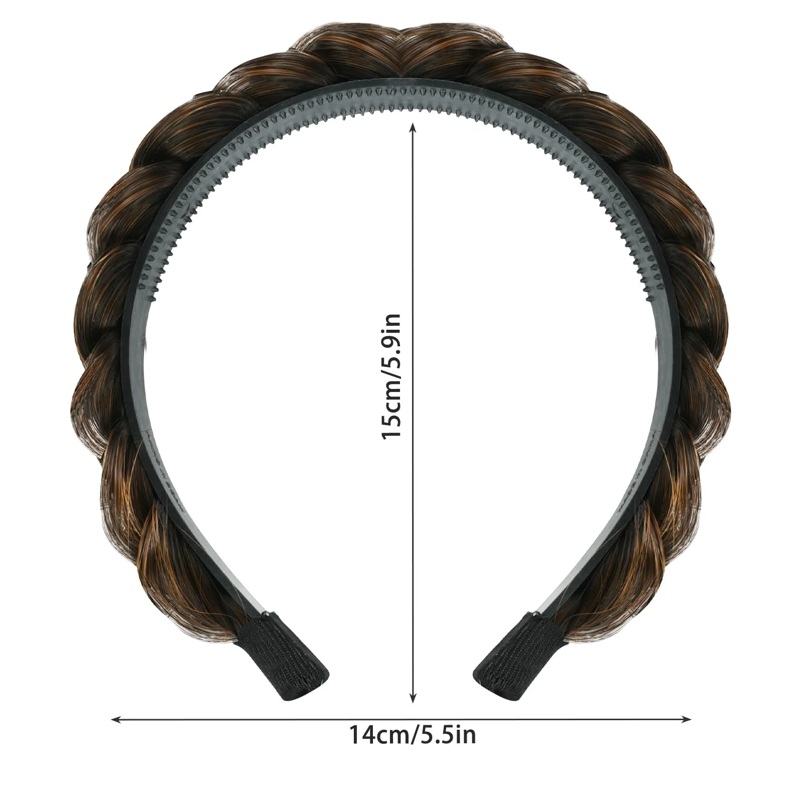 Обруч Плетений Braided Hair Band Коричневий (Normal), фото №2