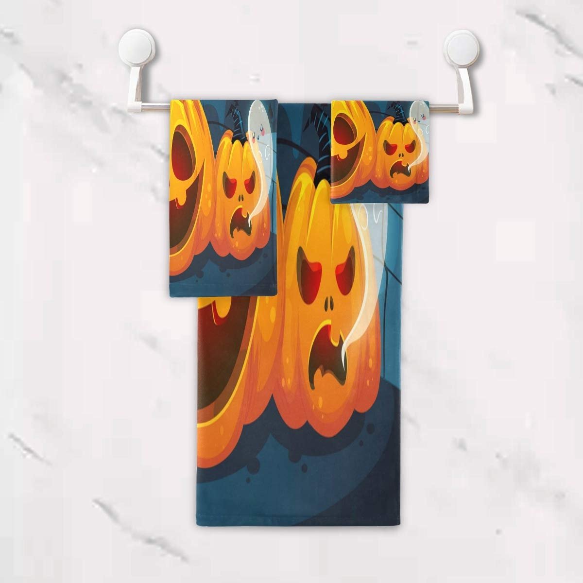Набір рушників BEUSS Moon Halloween Ghost 3 шт. 100% бавовна (1 банний, 1 для рук, 1 серветка), фото №5