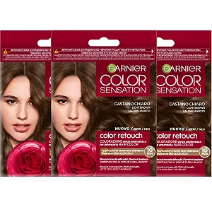 Фарба для волосся Garnier Color Sensation Retouch для підфарбовування відрослого волосся без аміаку за 10 хвилин Світлий Каштан (3 шт.) - Фото 1