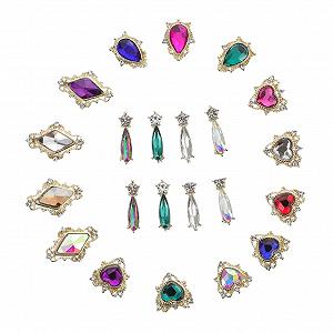 Украшения для ногтей Бриллиант FOMIYES 54шт, бирюзовые бусины, подвески для ногтей, 3D подвеска для ногтей, подвеска для ногтей в форме сердца - Фото 1