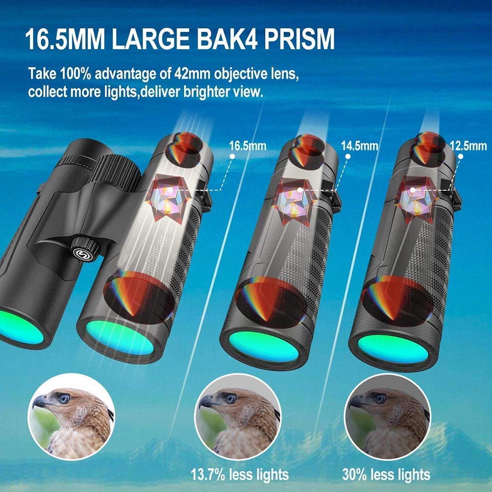 Бінокль 12x42 Водонепроникний та протитуманний Багатошарова оптика та призми BaK-4, фото №5
