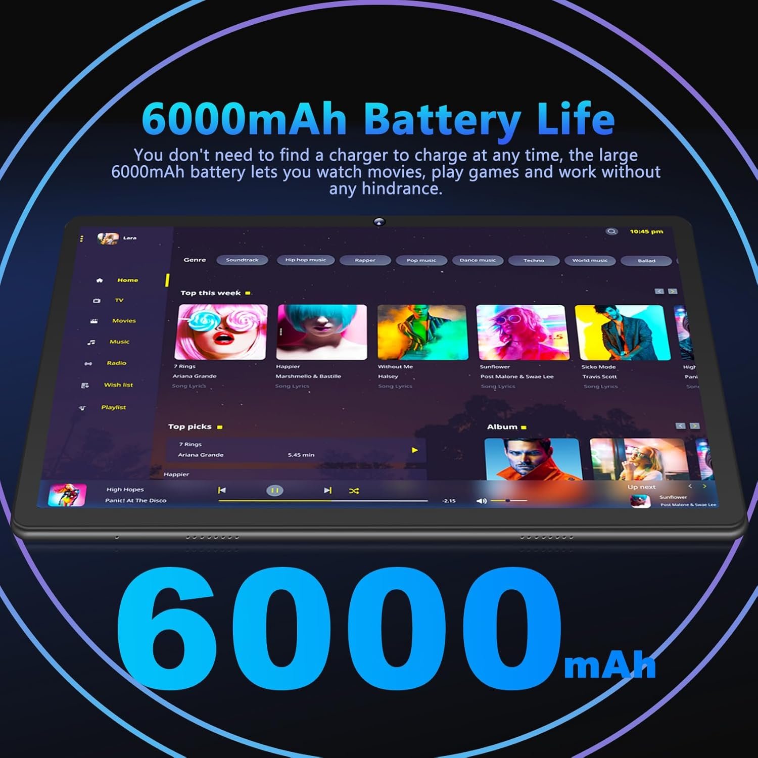 Планшет 10" Oangcc A15 6+6/128Gb 8 ядер Android 13 6000 mAh Чорний, фото №6