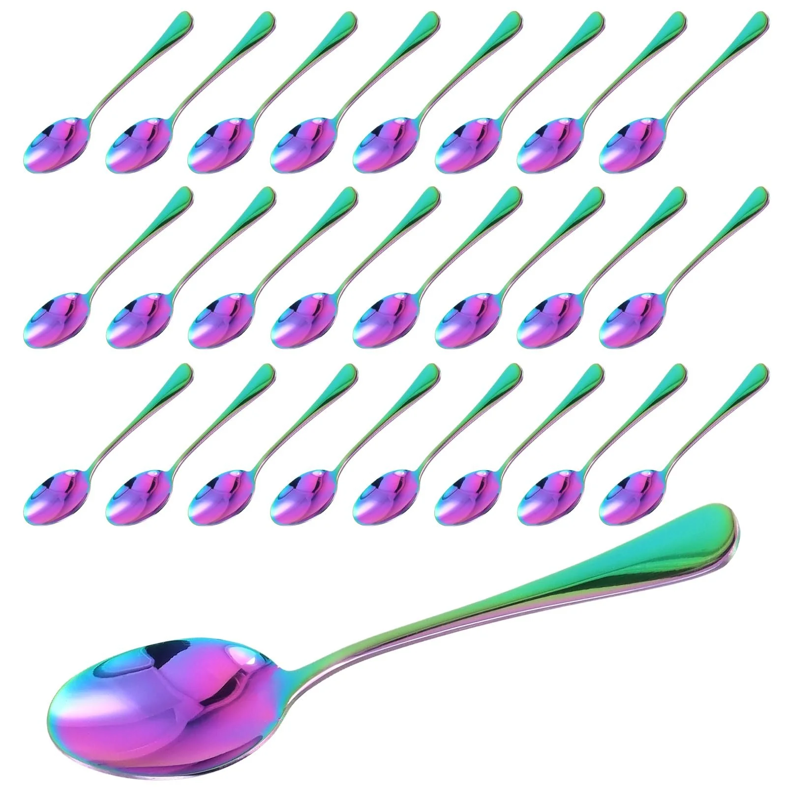 Ложка чайная Rainbow, 135 см, нержавеющая сталь, с цветным титановым покрытием 25 шт в упаковке, фото №1