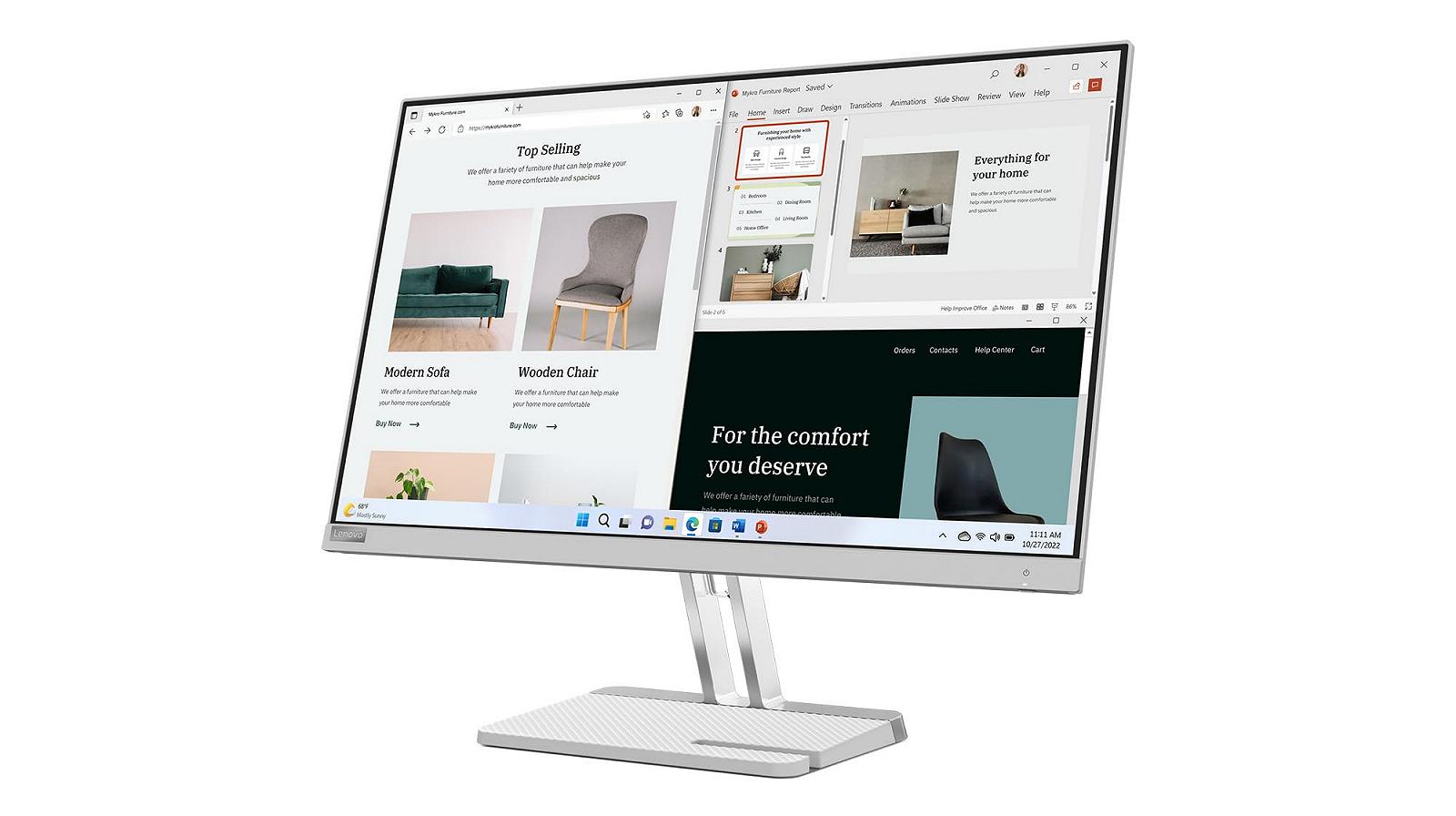 Монітор Lenovo L27e-40 WLED 68.6 см AMD FreeSync, фото №5