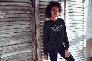 Женский свитшот Neverless Рисунок Морской Бумага Корабль Оригами Многоугольник Якорь Моряк Корабль Круглый вырез Джемпер Свитер synthetic.ua - Фото 1