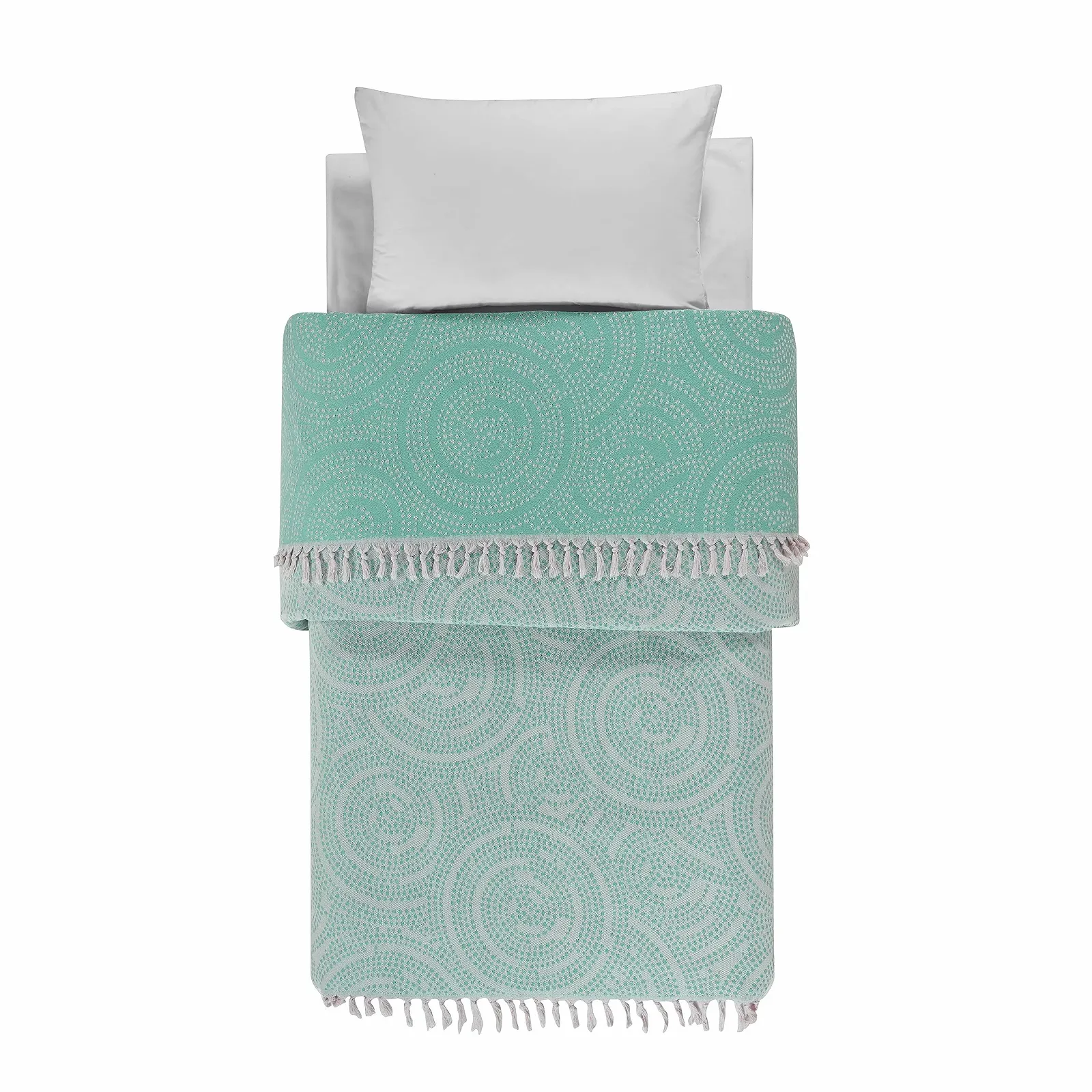 Покрывало Mixibaby Mandala, Двусторонний плед, Плед для дивана, Плед для кушетки, 200 x 230 см, Цвет: Мятный, фото №5