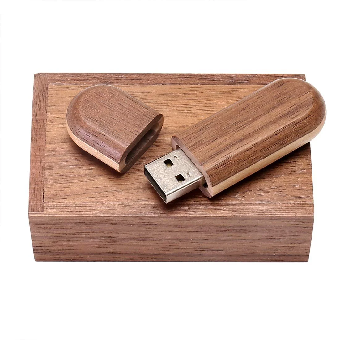 USB-флеш-накопичувач Two-Tone Wooden 32 ГБ USB 2.0 зі скринькою Світло-коричневий, фото №3 USB-флеш-накопичувач Two-Tone Wooden 32 ГБ USB 2.0 зі скринькою Світло-коричневий, фото №3