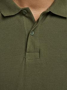 Поло JJEBASIC POLO SS NOOS 12136516 Olive Night Jack&Jones Хакі M synthetic.ua - Фото 1