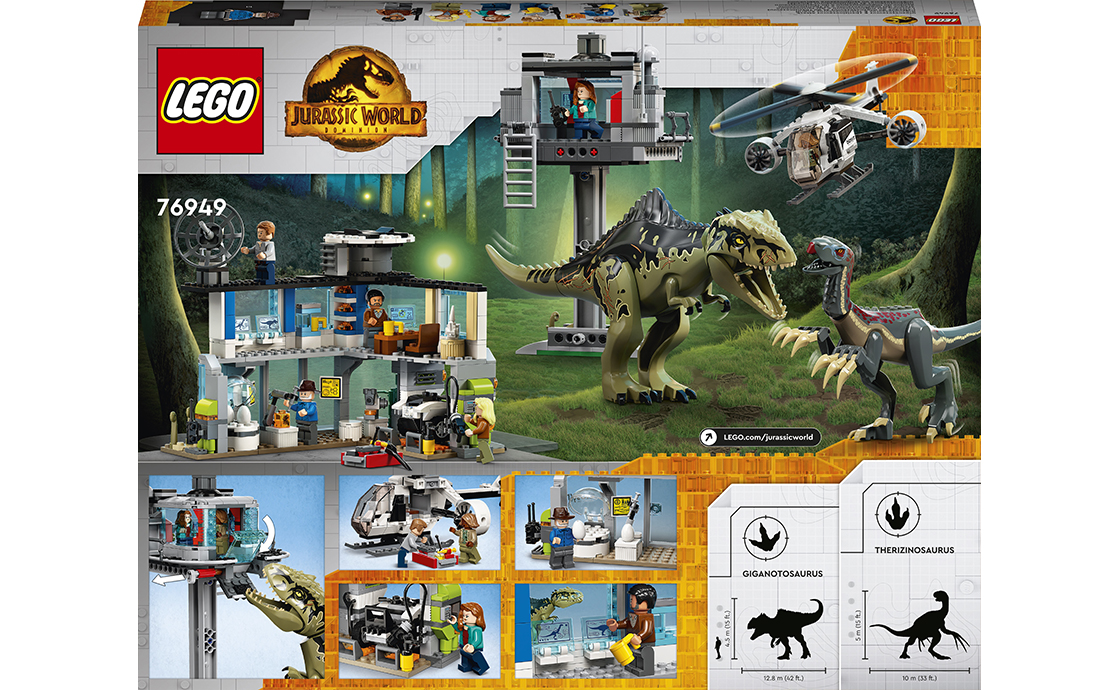 Детские конструкторы LEGO Jurassic World Атака гиганотозавра и теризинозавра 810 деталей 76949, фото №3