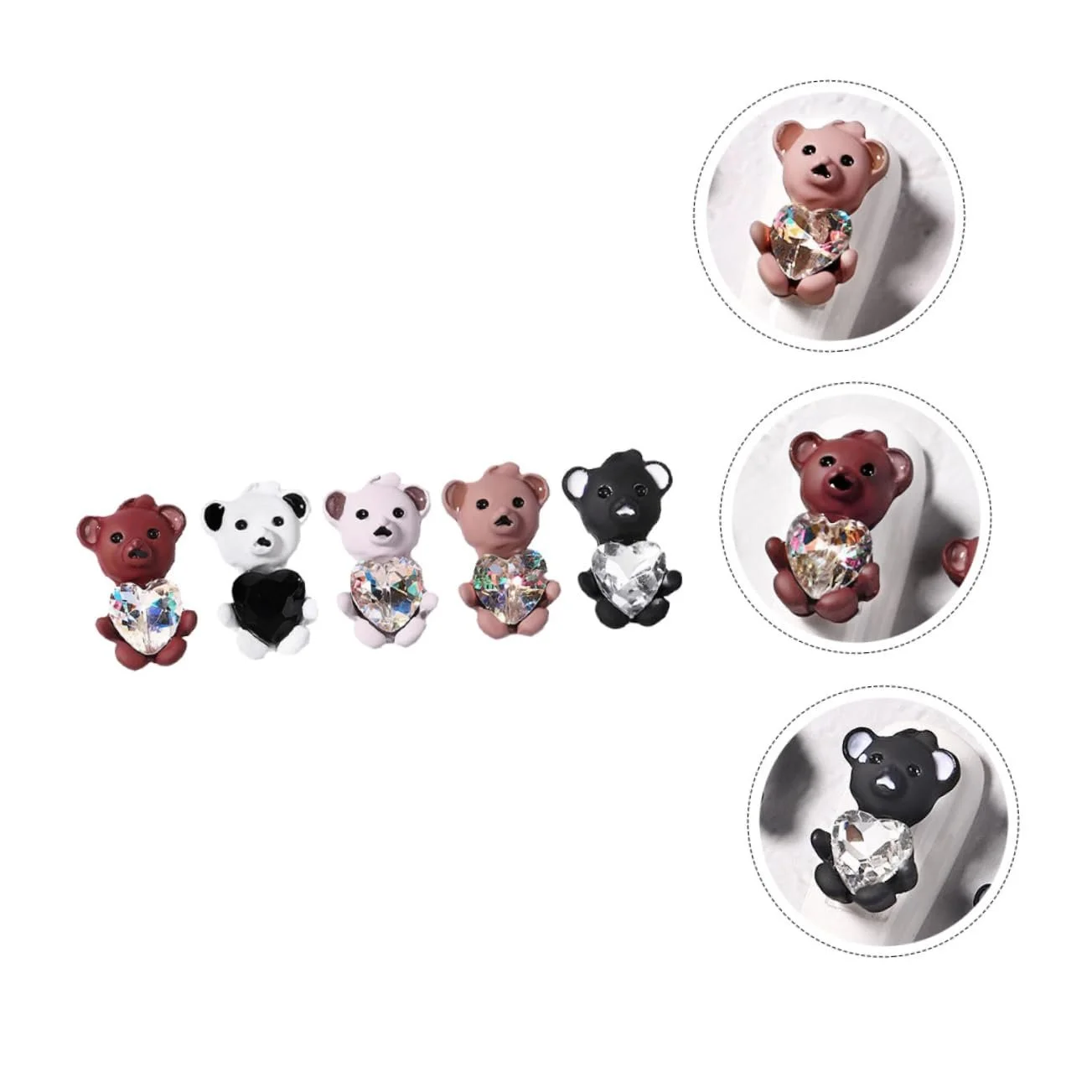 Украшение для ногтей Медведь PLAFOPE 5 шт., 3D наклейка для ногтей, фото №5