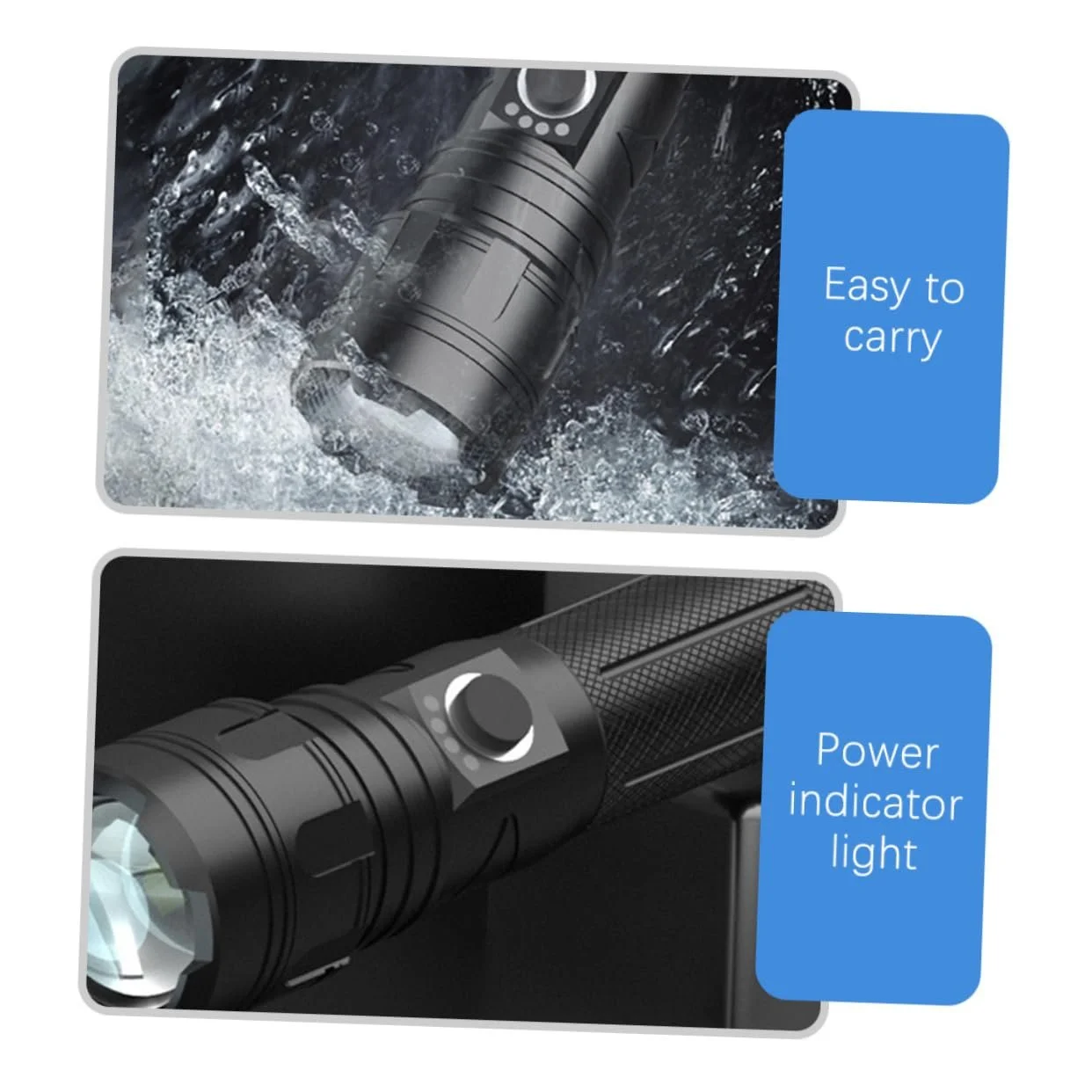 Фонарик VILLCASE Перезаряжаемый с функцией USB зарядки Мини для использования на улице, фото №9