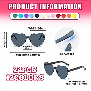 Сонцезахисні окуляри WANDGU у формі серця, без оправи, 12 кольорів, рожевий synthetic.ua - Фото 1