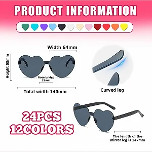 Сонцезахисні окуляри WANDGU у формі серця, без оправи, 12 кольорів, рожевий synthetic.ua - Фото 1