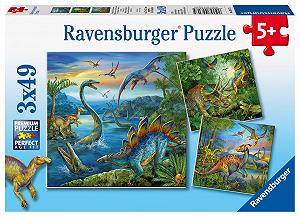 Пазл Ravensburger DINOSAURIRS 3х49 деталей - Фото 1