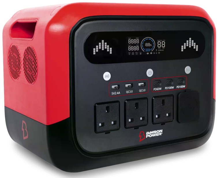 Зарядна станція Bimson Power BP1200PPS 2400 Вт / 1200 Вт / 1024 Вт*год / LiFePO4 / Швидка зарядка, фото №1