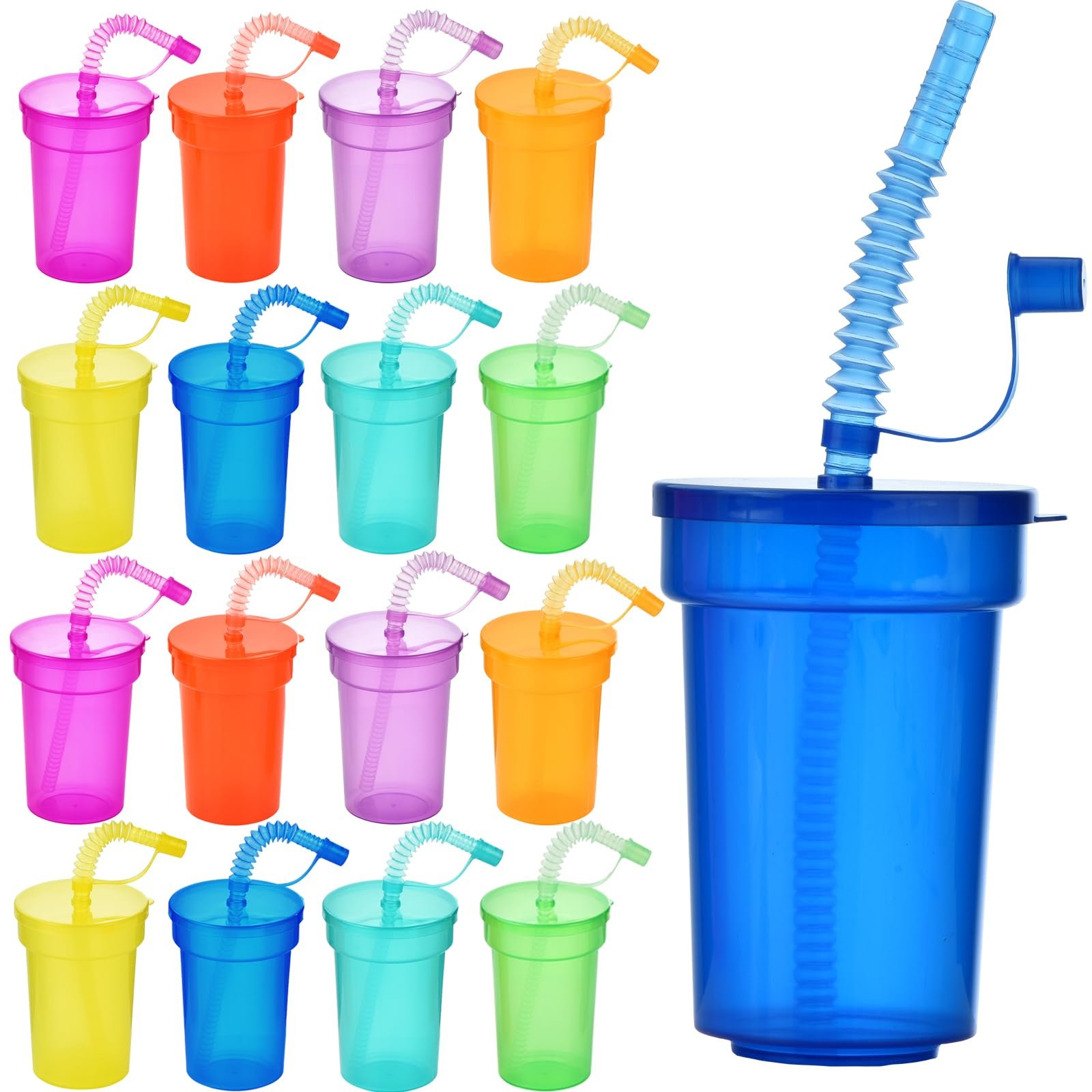 Набір стаканів VITEVER для вечірок 16 шт, Багаторазові пластикові стакани з кришками та соломинками, фото №1 Набір стаканів VITEVER для вечірок 16 шт, Багаторазові пластикові стакани з кришками та соломинками, фото №1