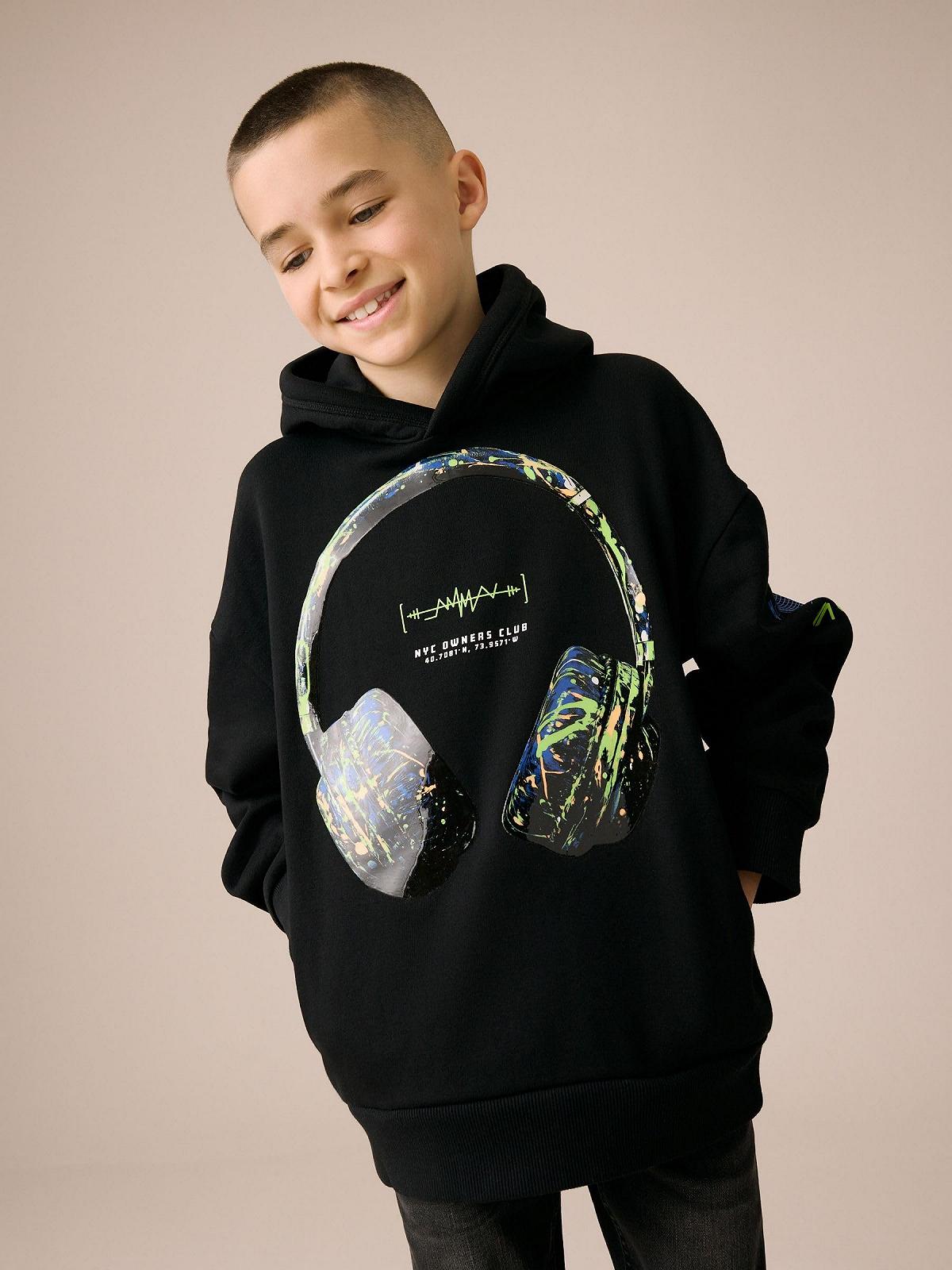 Толстовка з капюшоном Next для старших хлопчиків з графічним принтом, фото №5