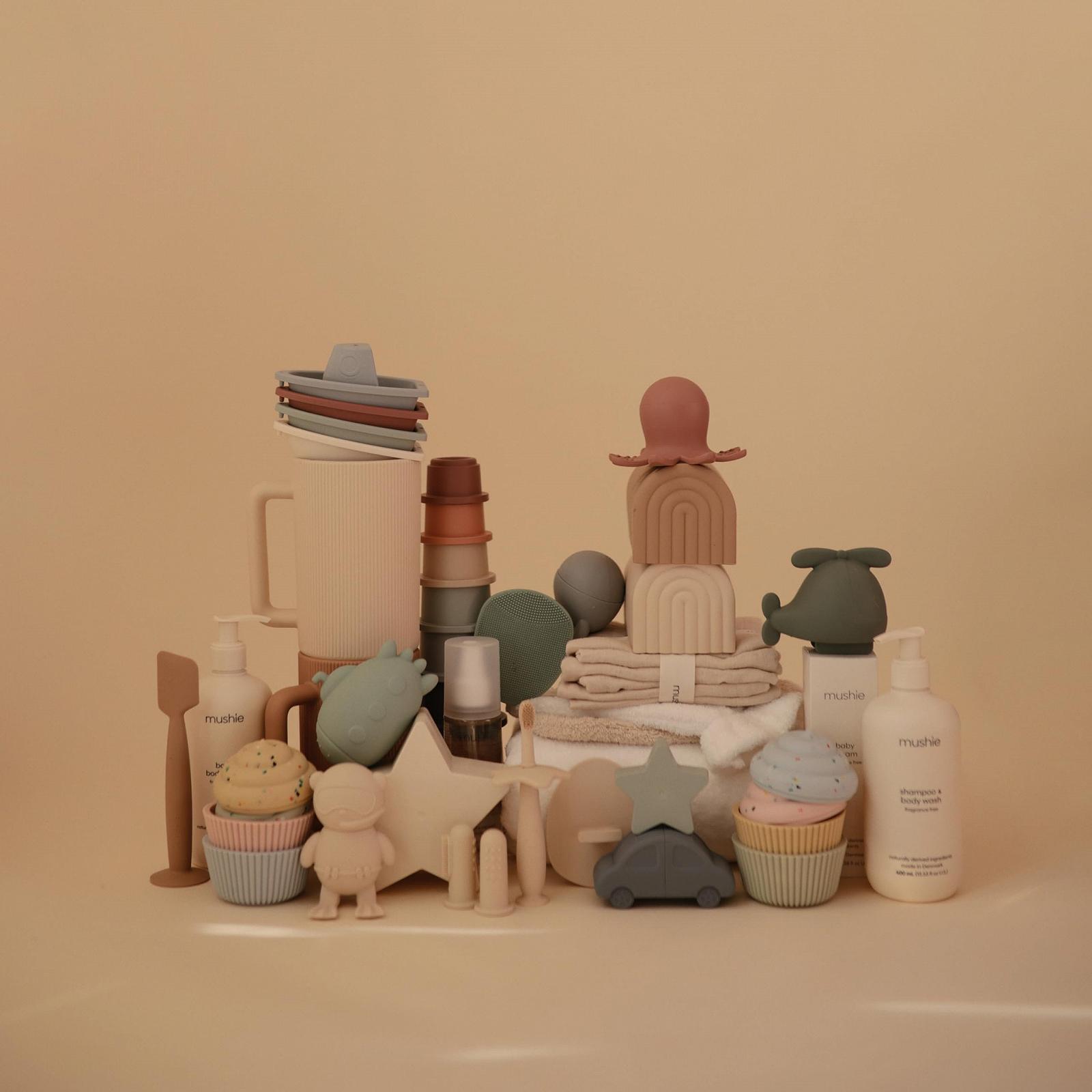 Іграшка для ванни Mushie Силіконові транспортні засоби, набір 4 шт (гелікоптер, автомобіль, вантажівка та екскаватор), фото №8