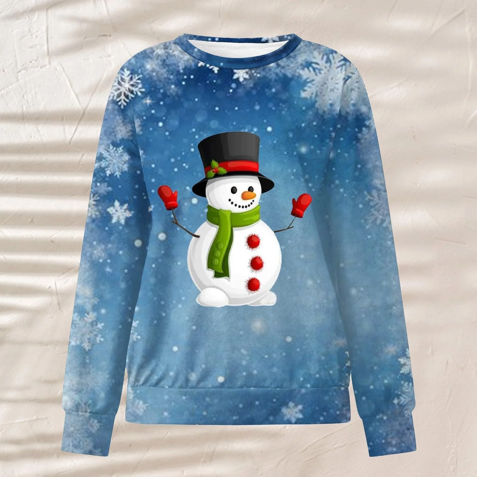 Праздничная рождественская толстовка Cosy Look, женская рождественская толстовка, пуловер с круглым вырезом, рубашка с длинными рукавами, осенние топы Dz Sweatshirt, фото №3