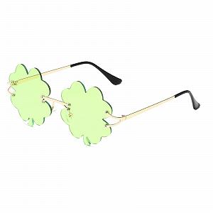 Вінтажні модні забавні фестивальні сонцезахисні окуляри YUELUQU, металева безрамна оправа, жіночі, чоловічі - Фото 1