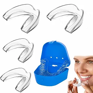 Капа від бруксизму, набір 4 шт, багаторазова, для зменшення скреготу зубами, ефективно зупиняє хропіння та кусання вночі - Фото 1