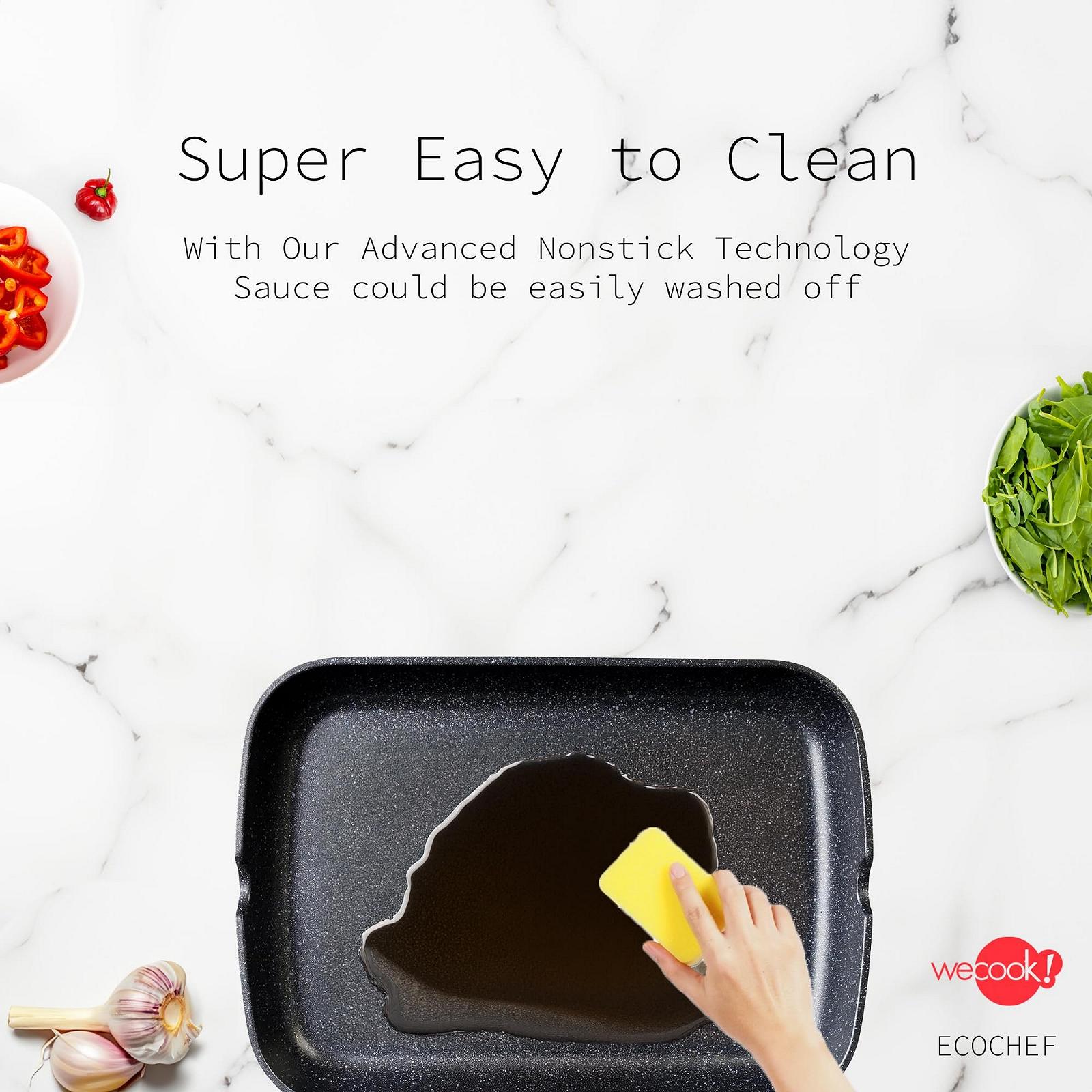 Сковорода-гриль WECOOK! Ecochef Titanium Індукційна гладка, 34 x 24 см, фото №3