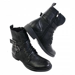Ботинки Punk Rock Goth Elmo elong EL0085 Кожаные Коричневый Черный 39 EU synthetic.ua - Фото 1