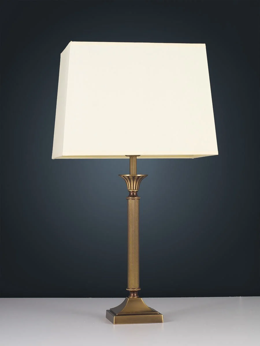 Настільна лампа в стилі модерн антична латунь, тканинний абажур, 1xE14 Жовтий прямокутний, фото №3