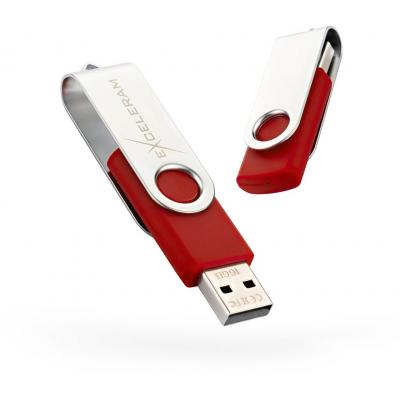USB флеш-накопитель Exceleram 16gb P1 Series Silver/Red USB 2.0 EXP1U2SIRE16, фото №1