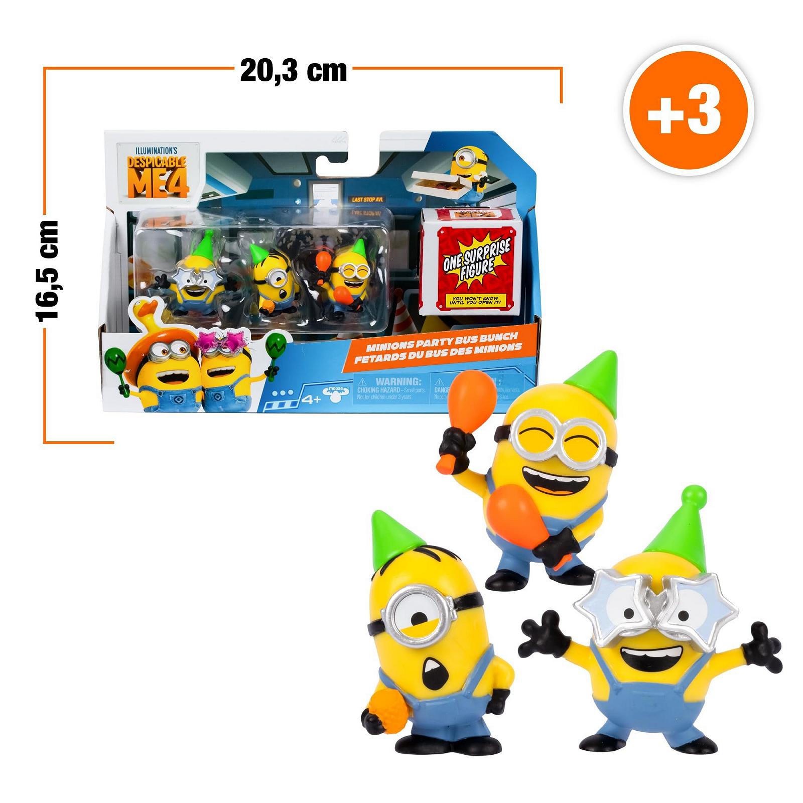 Фигурки DesSPICABLE ME Minions, Тема Party Bus, 3 фигурки и 1 секрет, Размер 5 см, Возраст 3 года, фото №8