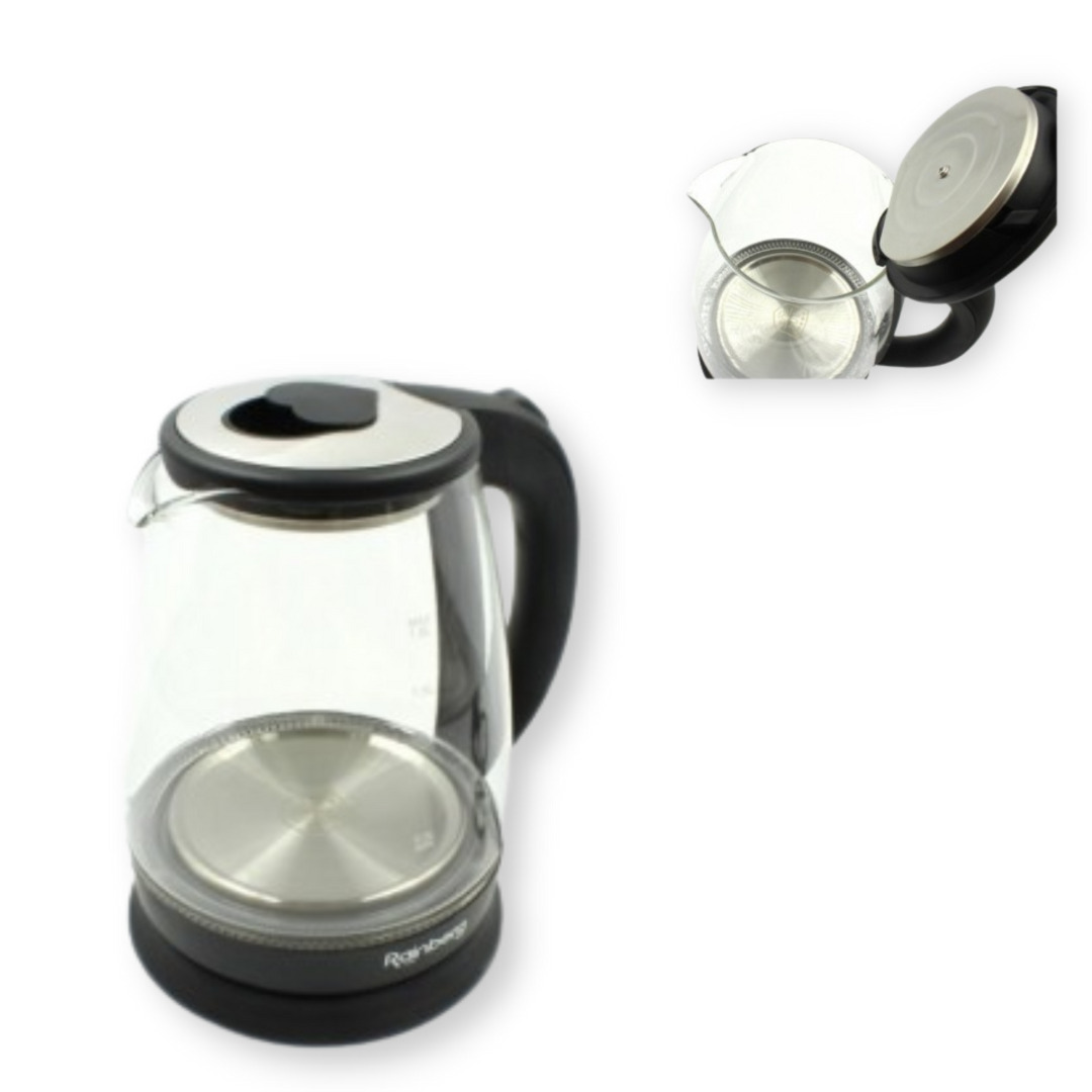 Електричний чайник скляний Rainberg RB 902 з LED підсветкою 1,8 л 2200 Вт чорний 902_405, фото №1 Електричний чайник скляний Rainberg RB 902 з LED підсветкою 1,8 л 2200 Вт чорний 902_405, фото №1