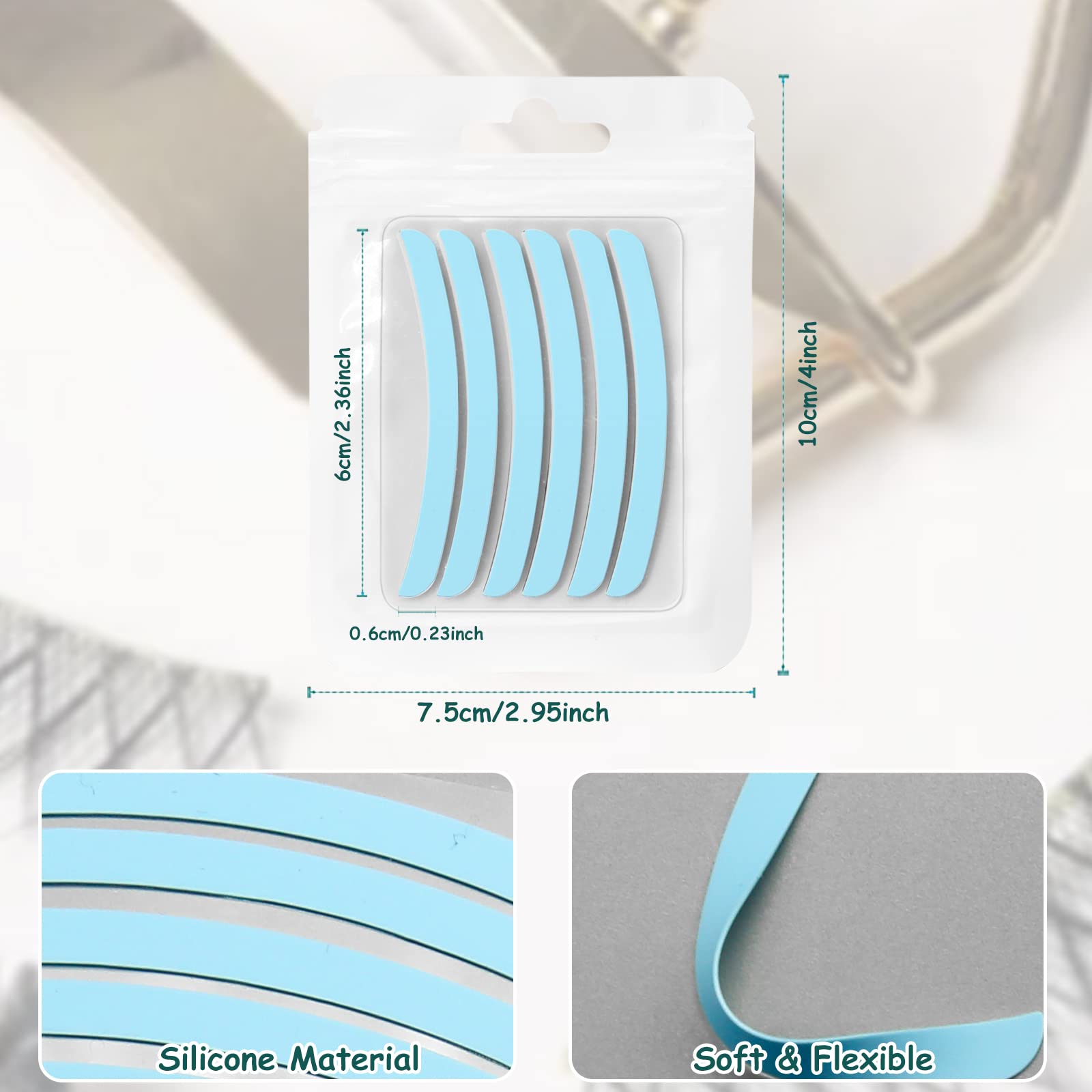 Набір для завивки вій Reusable Eyelash Lift Pads Eyelash Lift Tool Soft Pads Silicone Perm Band Eyelash Lifting Compensator 4 кольори, фото №2