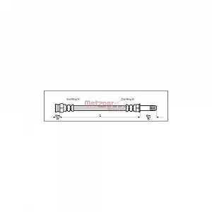 Тормозной шланг METZGER 4114800 SKODA передний мост слева, справа - Фото 1