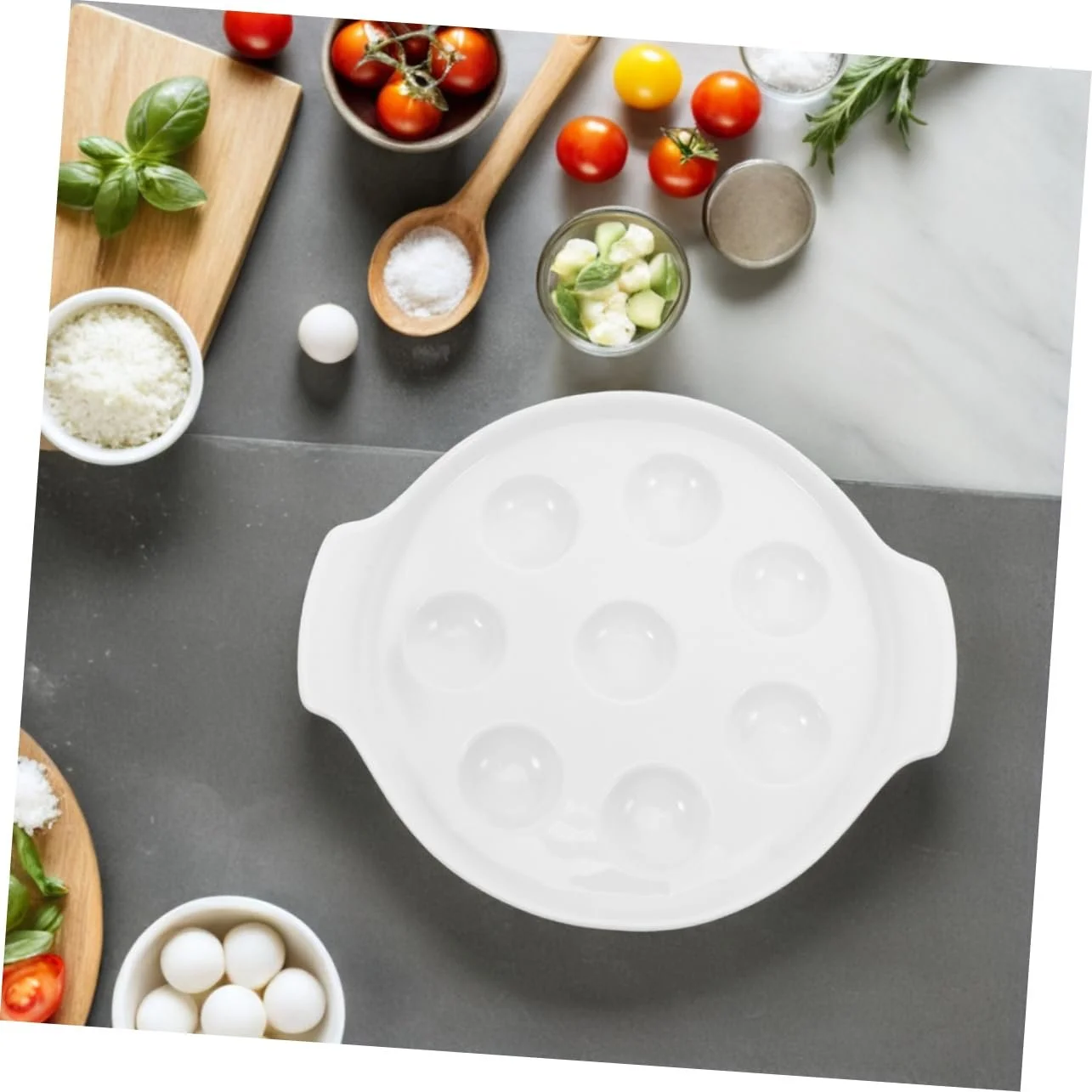 Набір форм для равликів BESTOYARD Керамічні порцелянові на ніжках 2 шт. Білий, фото №7