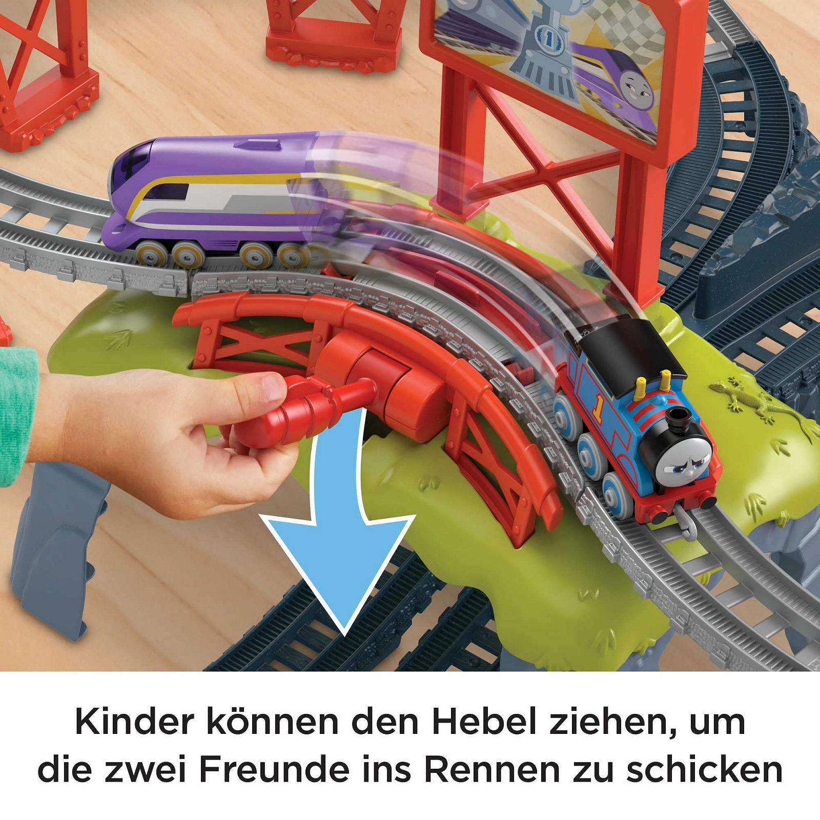 Іграшковий поїзд Thomas and Friends Fisher-Price HFW03 - Гонка за кубок Содора, фігурка Томас і Кана з поїздом та гоночною трасою, для дітей від 3 років, фото №4