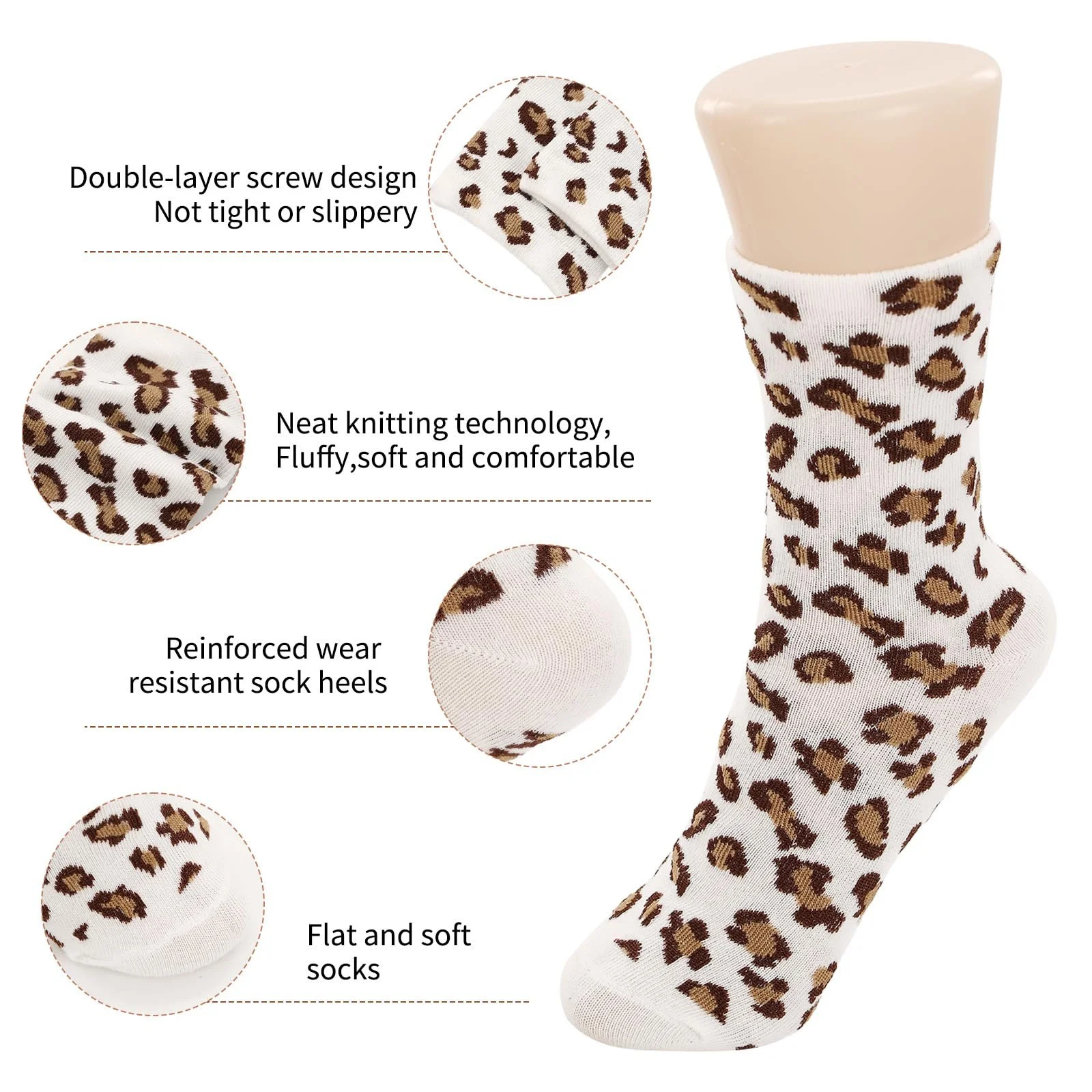 Шкарпетки спортивні з леопардовим візерунком 8 пар 39-42, фото №2