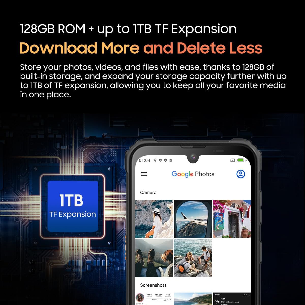 Смартфон Blackview Outdoor BV5300 Plus 16GB + 128GB (расширение 1TB) 13MP + 8MP 3 слота для карт Android 13 Dual SIM IP68 6.1 дюйма HD+ 6580 mAh NFC Черный, фото №8