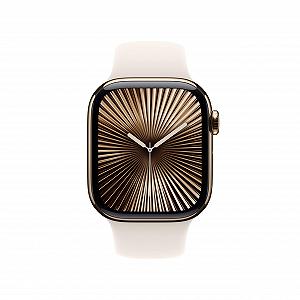 Смарт-часы Apple Watch Series 10 (GPS + Cellular, 42 мм) Титановый корпус Золотой Спортивный ремешок Polar Star (M/L) synthetic.ua - Фото 1
