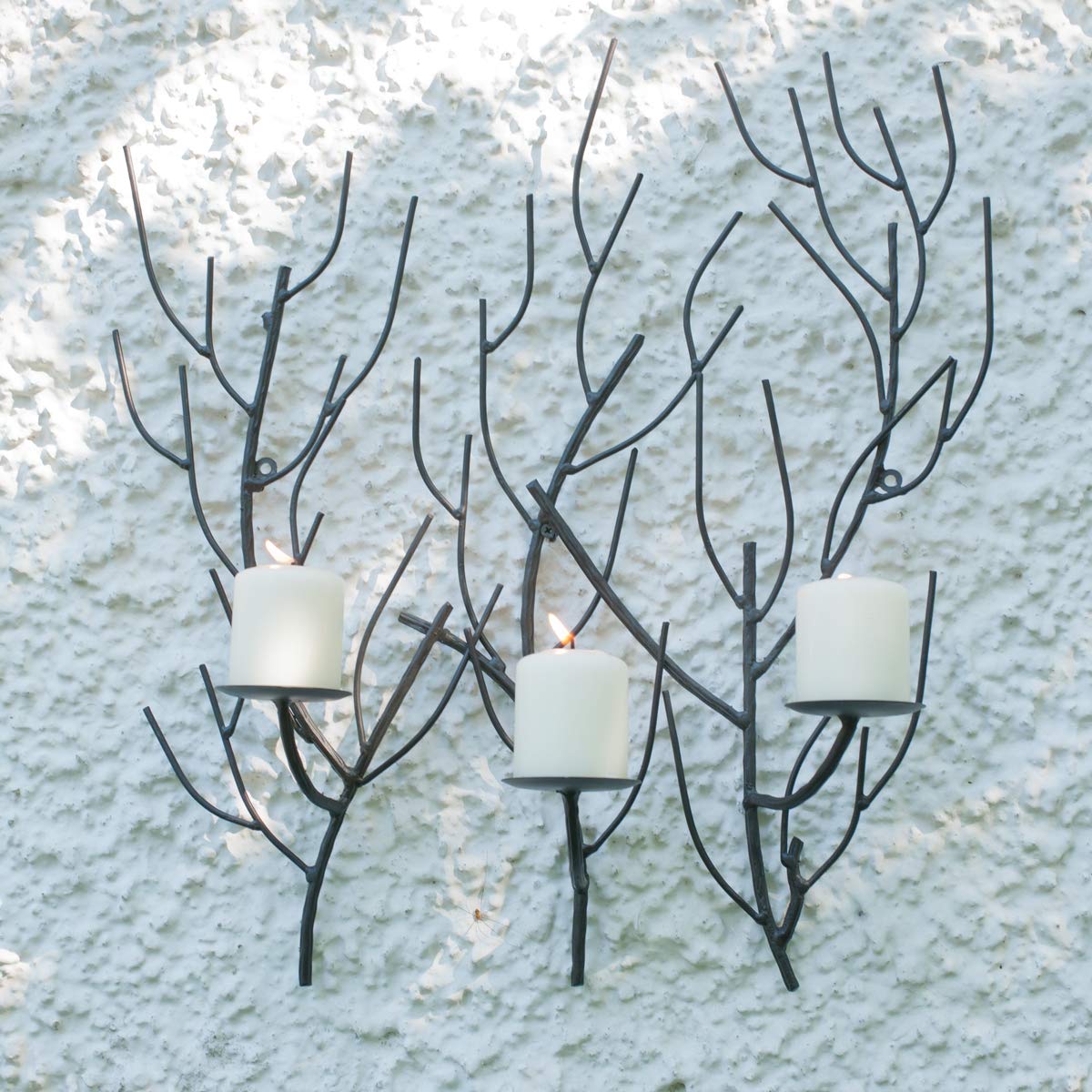 Украшение настенное Varia Living Tree Черный металл со свечником, фото №2