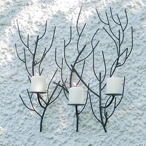 Украшение настенное Varia Living Tree Черный металл со свечником synthetic.ua - Фото 1