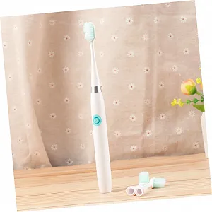 Електрична звукова зубна щітка PartyKindom 2 x Travel водонепроникна на батарейках м'яка щетина synthetic.ua - Фото 1