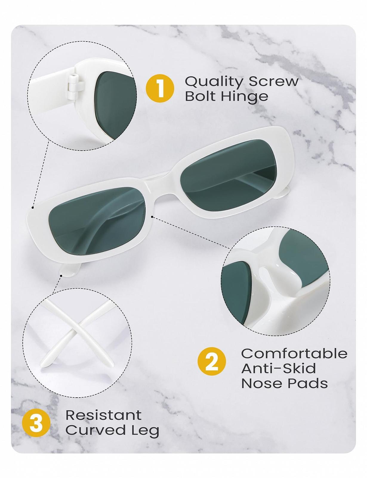 Набір сонцезахисних окулярів Becellen, 4 шт., вінтажні прямокутні ретро сонцезахисні окуляри, модні кольорові сонцезахисні окуляри з UV 400 для чоловіків і жінок, фото №3 Набір сонцезахисних окулярів Becellen, 4 шт., вінтажні прямокутні ретро сонцезахисні окуляри, модні кольорові сонцезахисні окуляри з UV 400 для чоловіків і жінок, фото №3