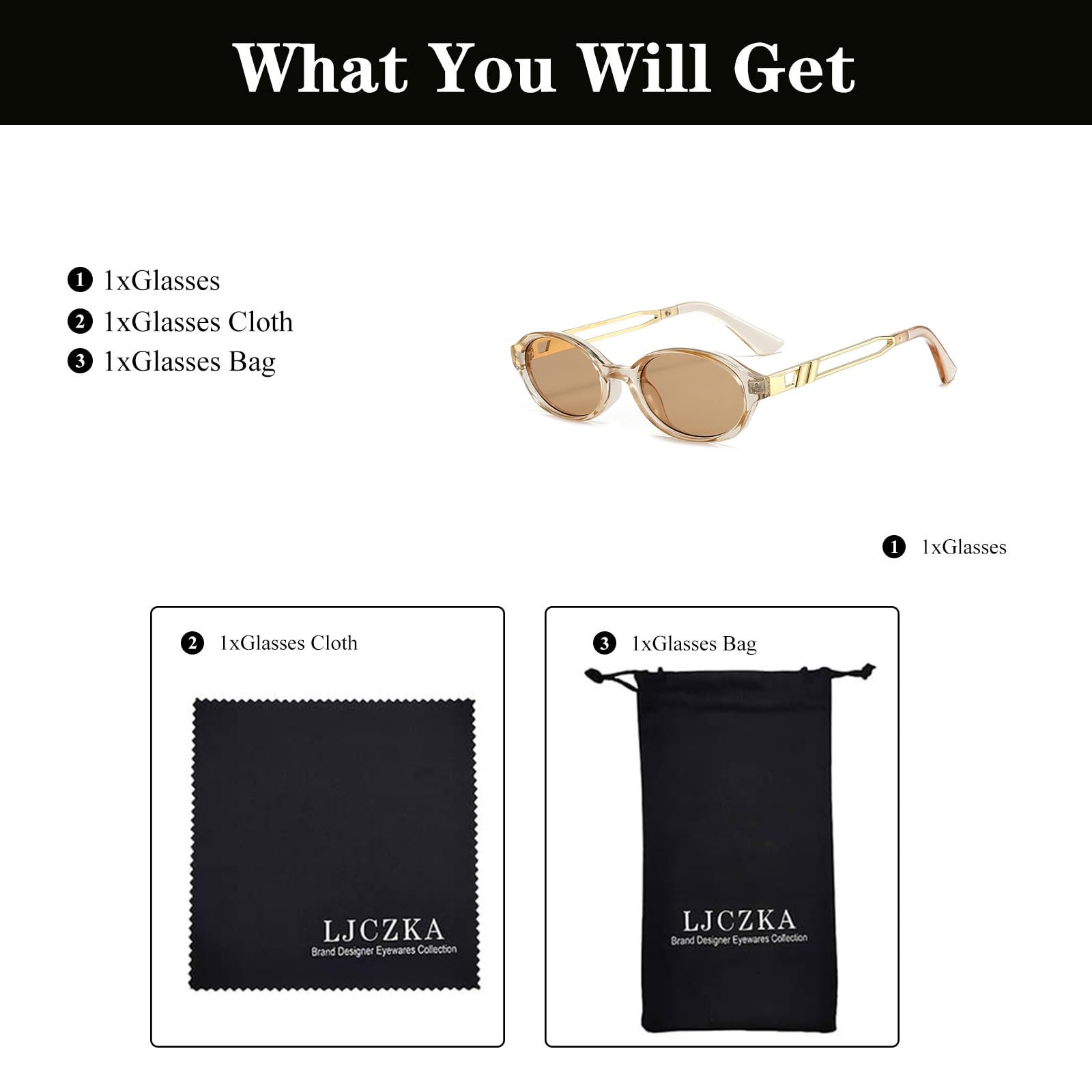 Сонцезахисні окуляри Овальні LJCZKA Метал UV400, фото №5