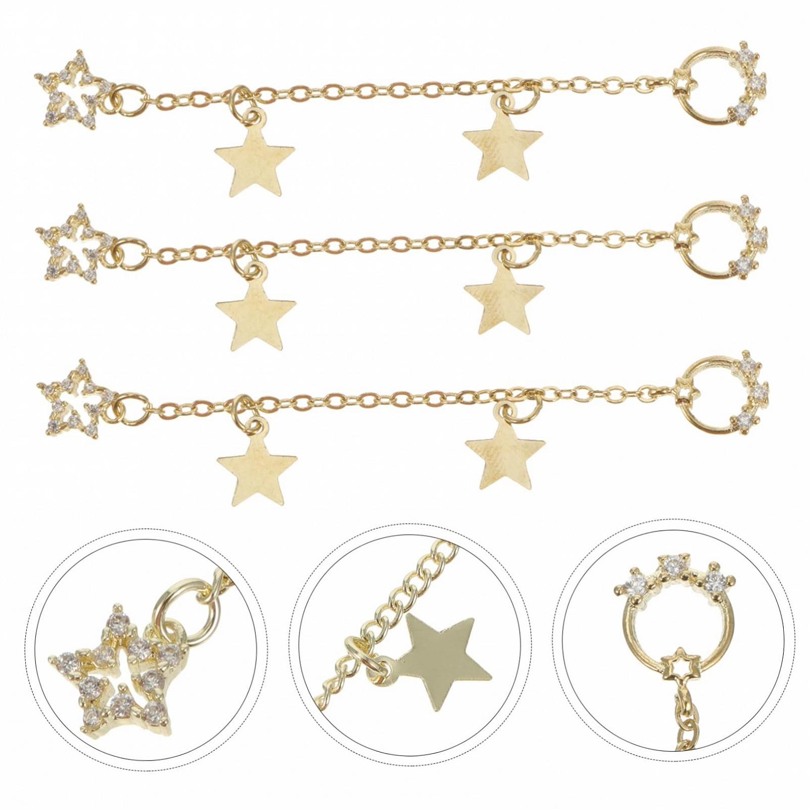 Украшения для ногтей Цепочки для ногтей со звездами, 3 шт, фото №4