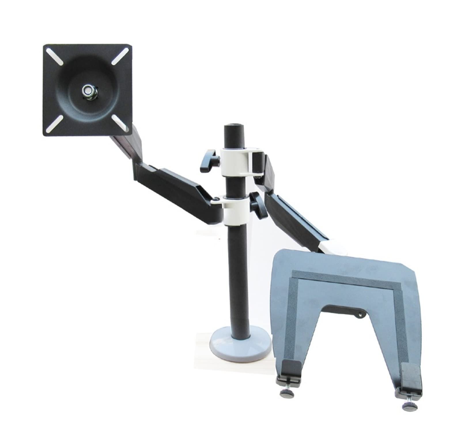 Тримач для ноутбука 10 - 15.6 дюймів та монітора 10 - 27 дюймів Подвійна стійка, фото №3 Тримач для ноутбука 10 - 15.6 дюймів та монітора 10 - 27 дюймів Подвійна стійка, фото №3