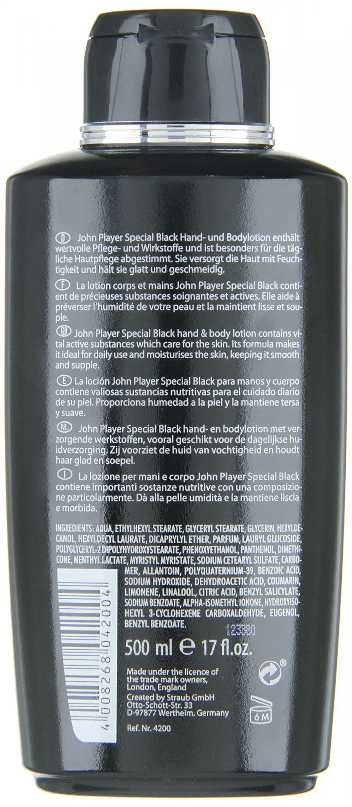 Лосьйон для рук і тіла John Player Special Black 500 мл, фото №2 Лосьйон для рук і тіла John Player Special Black 500 мл, фото №2