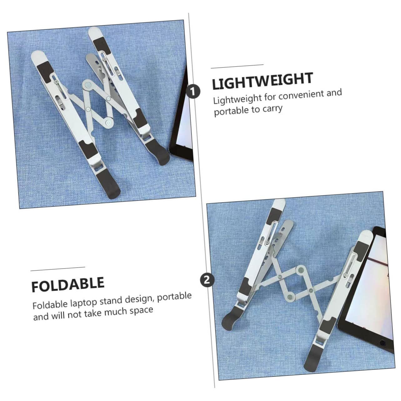 Регульована складна підставка для ноутбука GALPADA з алюмінієвого сплаву. Ергономічна, фото №6