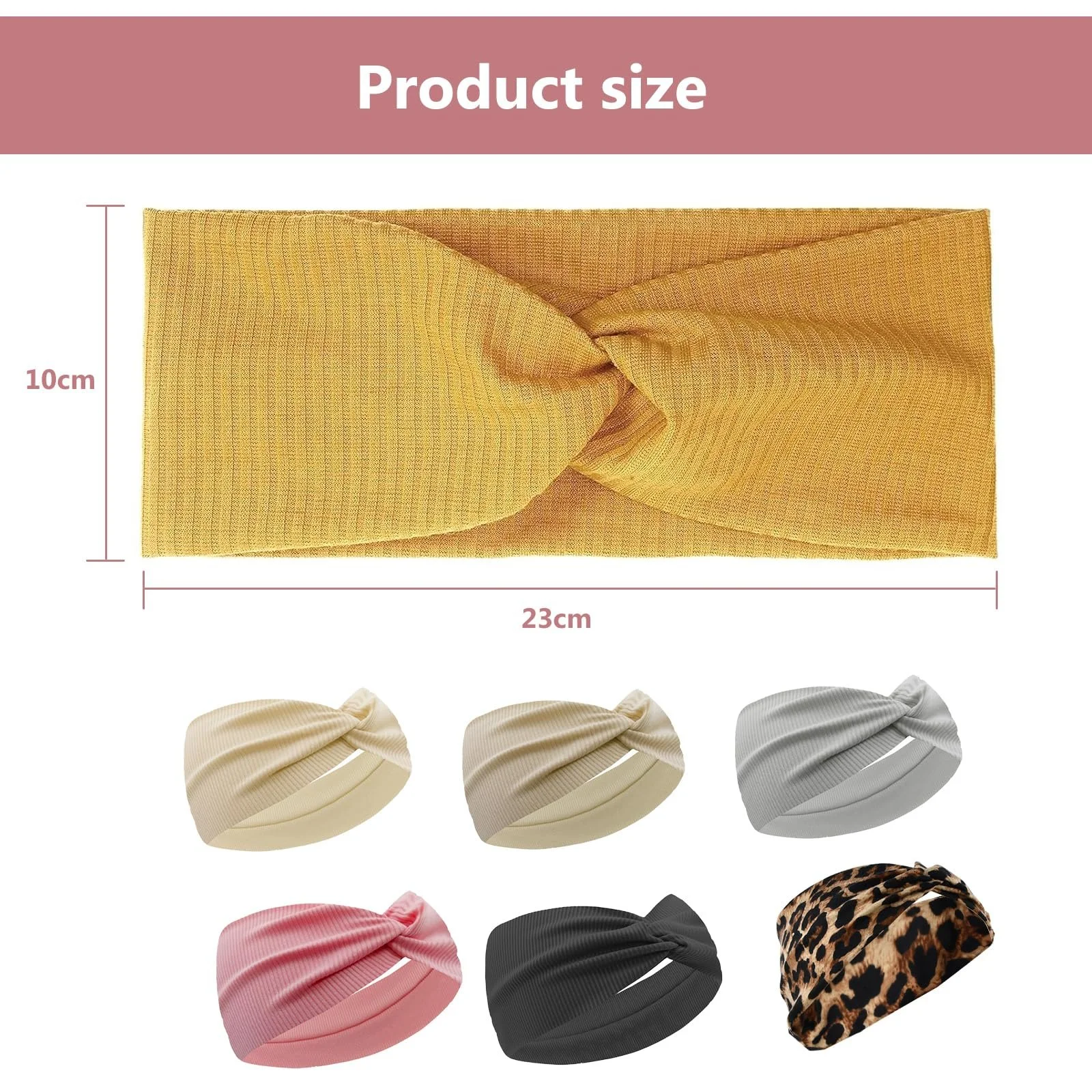 Набір з 7 еластичних пов'язок на голову для жінок, фото №3 Набір з 7 еластичних пов'язок на голову для жінок, фото №3